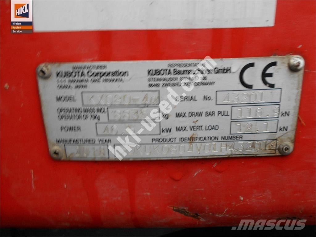 Kubota KX 080-4 Minikaivukoneet < 7t