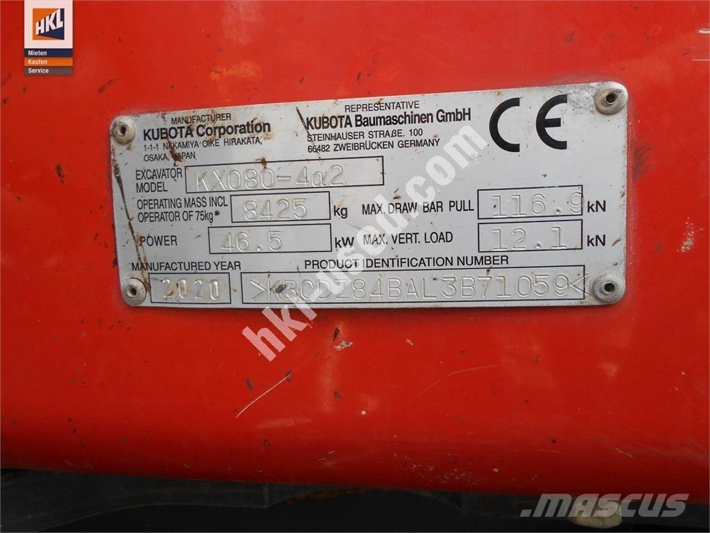 Kubota KX 080-4 Minikaivukoneet < 7t