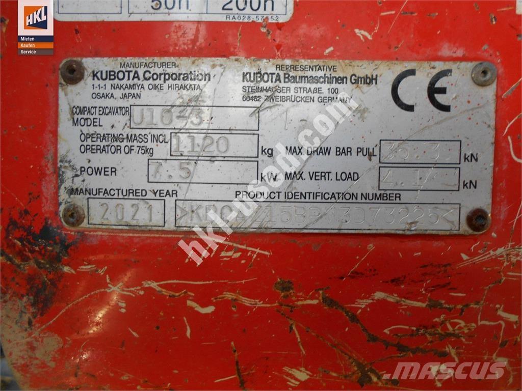 Kubota U 10-3 Minikaivukoneet < 7t