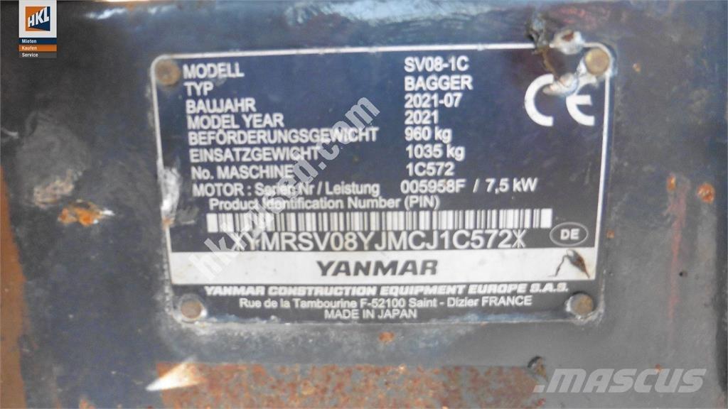 Yanmar SV 08-1C Minikaivukoneet < 7t