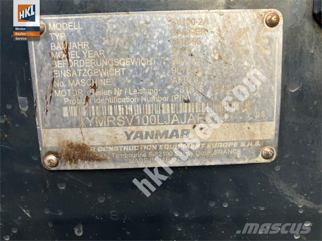 Yanmar SV 100-2 Minikaivukoneet < 7t