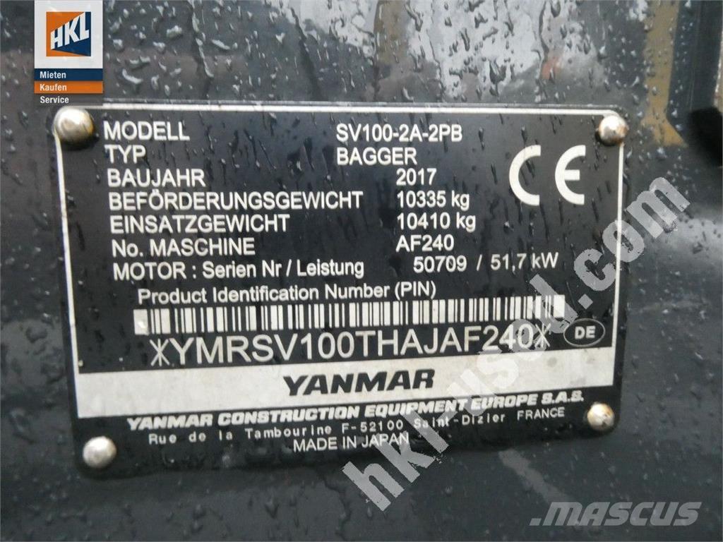Yanmar SV 100-2PB Minikaivukoneet < 7t