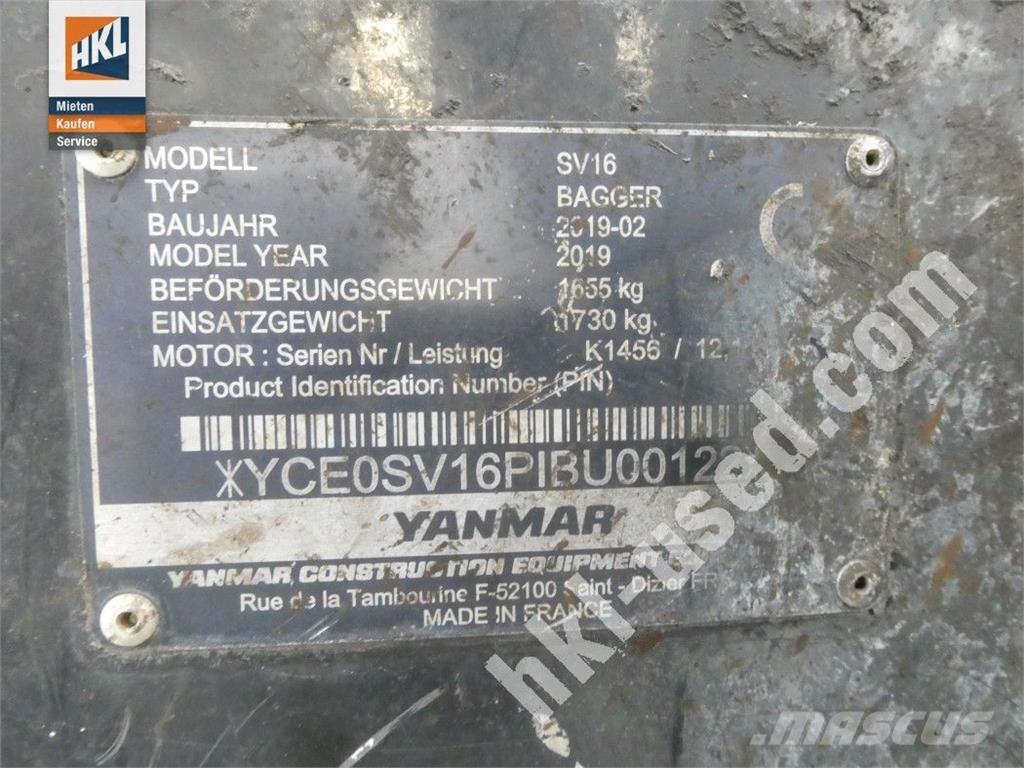 Yanmar SV 16 Minikaivukoneet < 7t