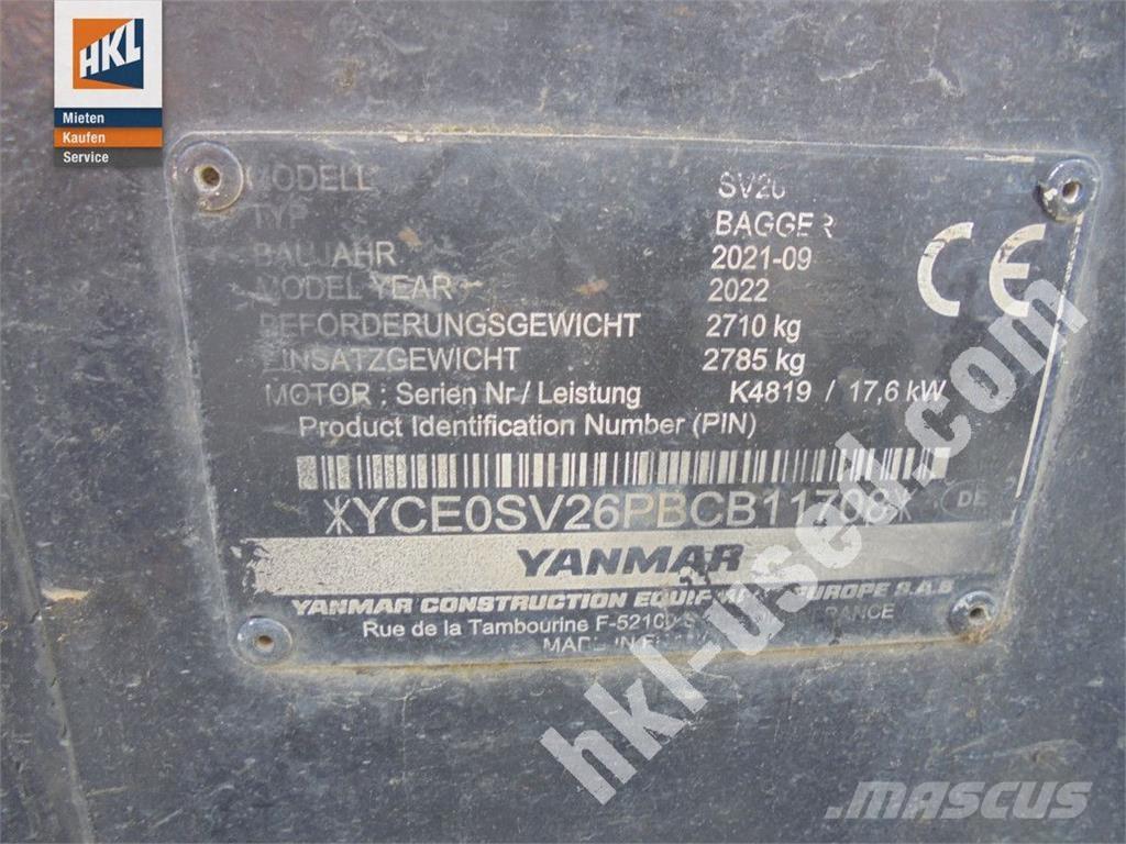 Yanmar SV 26 Minikaivukoneet < 7t