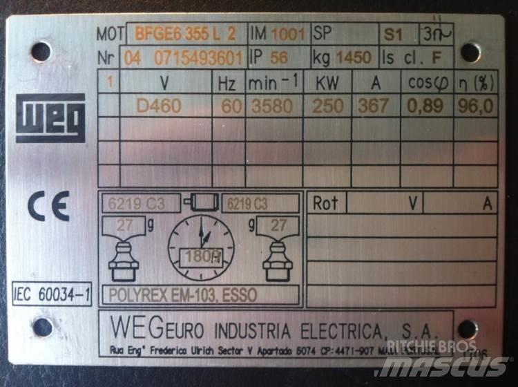  250 kW E-Motor WEG Moottorit