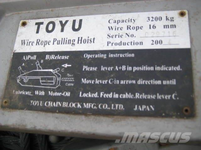  Rope pulling hoist - 3 stk. Vinssit, nostolaitteet ja materiaalinostimet