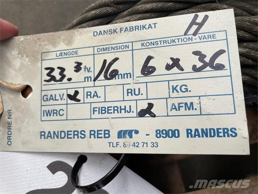  Stålwire Ø16 mm Nosturien osat ja lisävarusteet