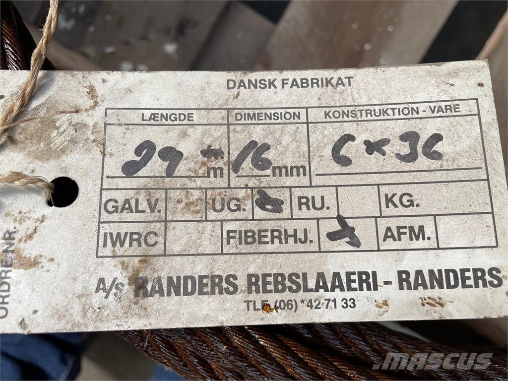  Stålwire Ø16 mm Nosturien osat ja lisävarusteet