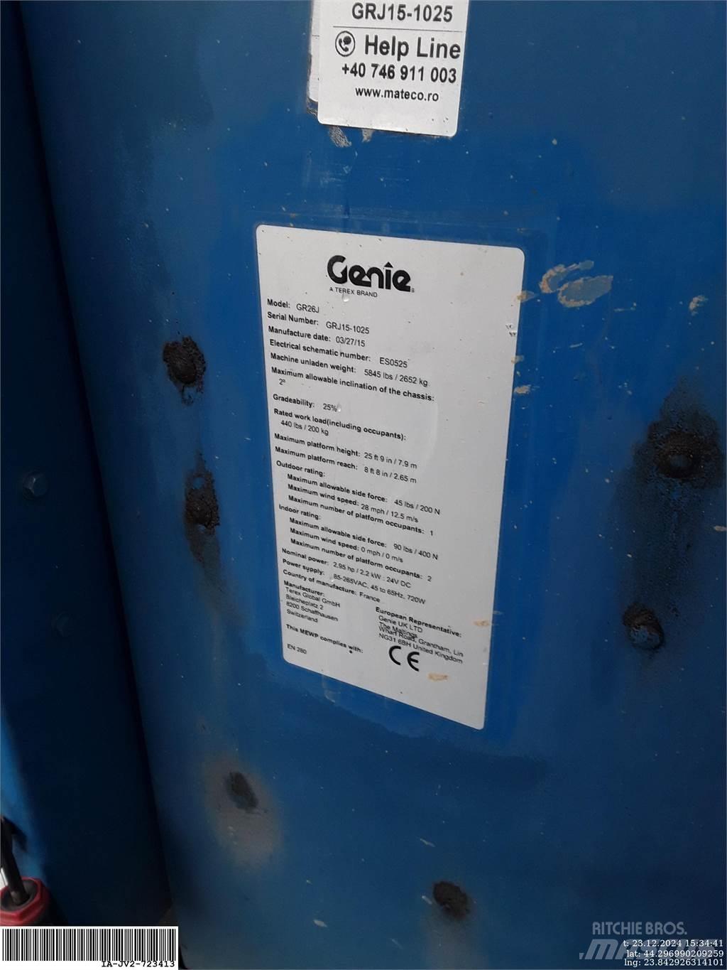 Genie GR26J Henkilönostimet ja nostolaitteet