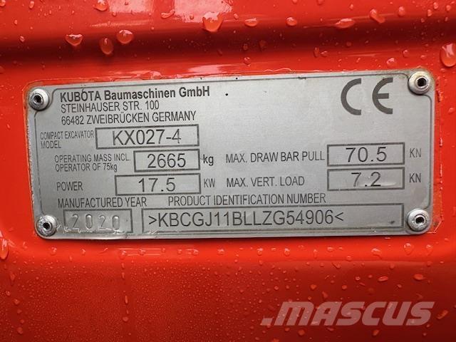 Kubota KX027-4 Midikaivukoneet 7t - 12t