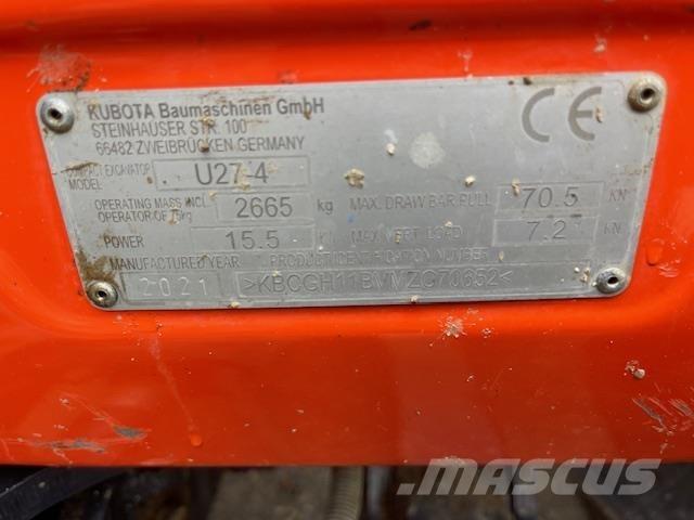 Kubota U27-4 Midikaivukoneet 7t - 12t