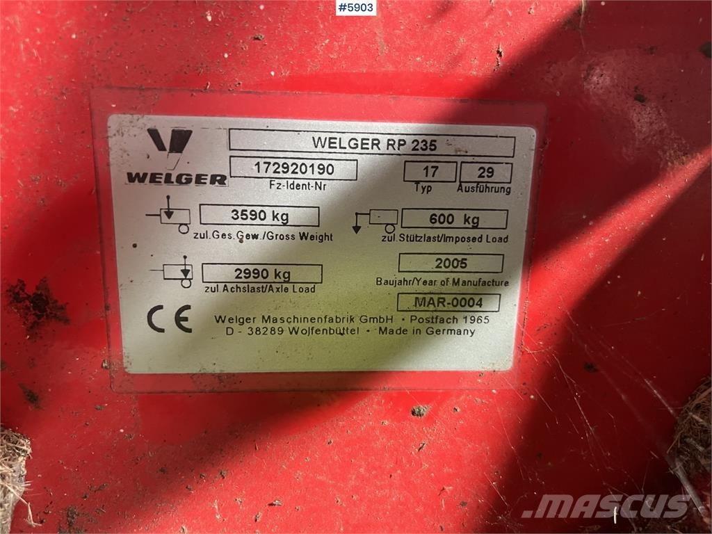 Welger RP 235 Muut sadonkorjuukoneet