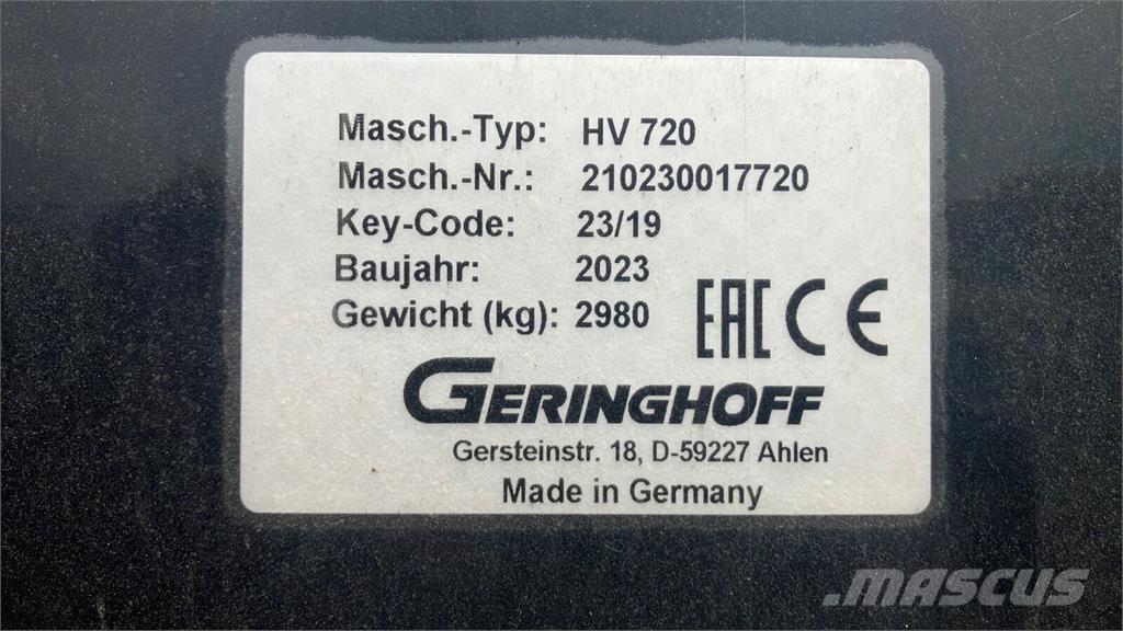 Geringhoff HV 720 Lisävarusteet ja komponentit