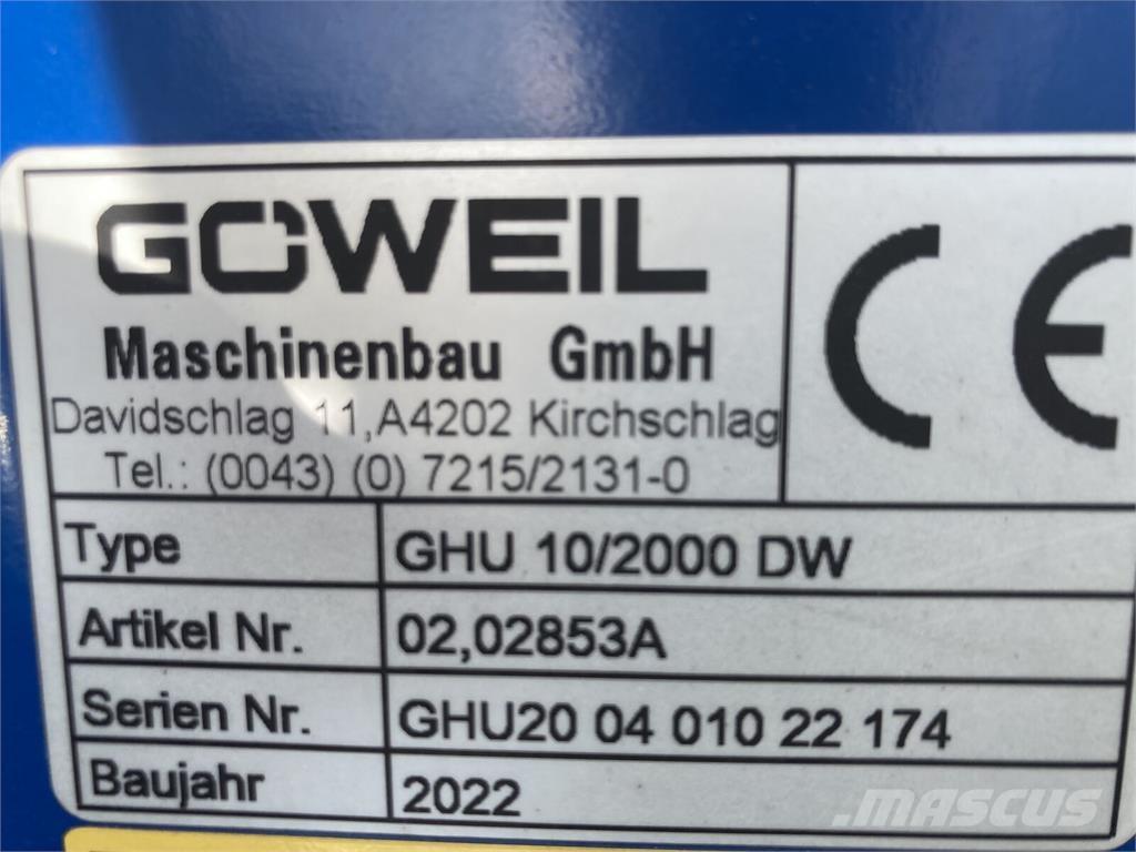  GHU 10/2000DW Lisävarusteet ja komponentit