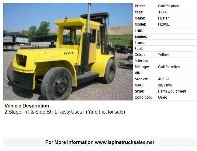 Hyster H200E Muut haarukkatrukit