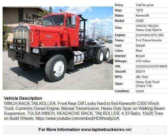 Kenworth C500 Hinausautot