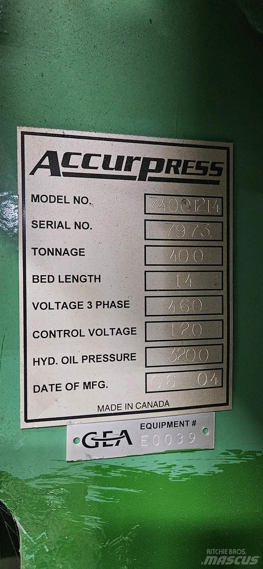  ACCURPRESS 74001214 Muut koneet