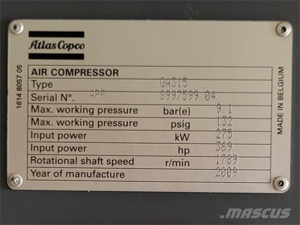 Atlas Copco GA315 Kompressorit