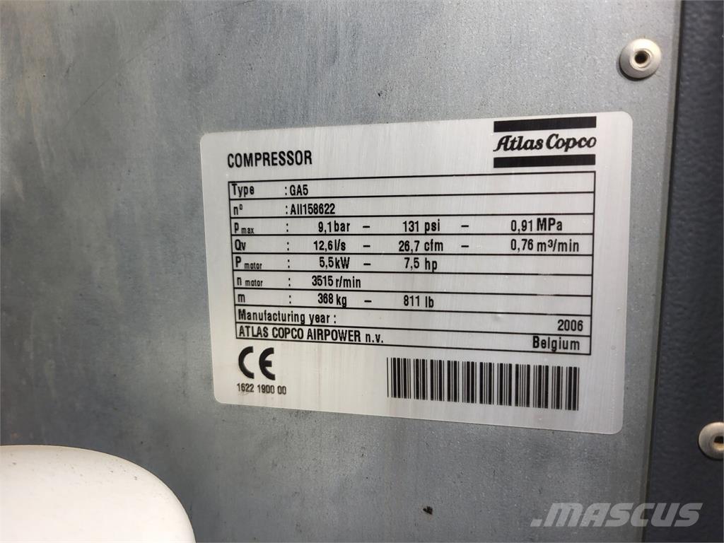 Atlas Copco GA5 Kompressorit