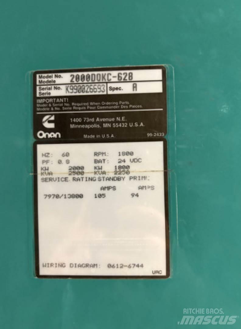 Cummins 2000DQKC-628 Dieselgeneraattorit