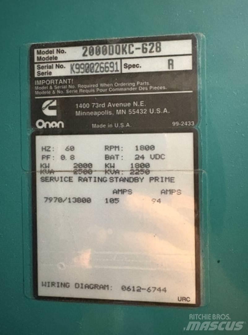 Cummins 2000DQKC-628 Dieselgeneraattorit