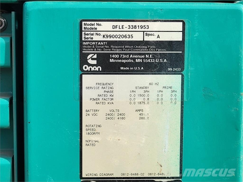 Cummins KTA50-G9 Dieselgeneraattorit