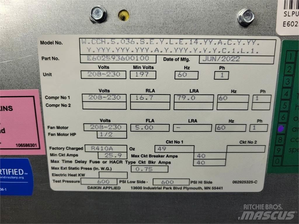  DAIKIN Enfinity 036 Lämmitys- ja sulatuslaitteet
