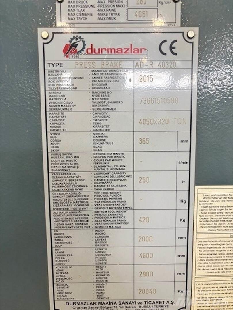 Durma AD-R 40320 Muut koneet