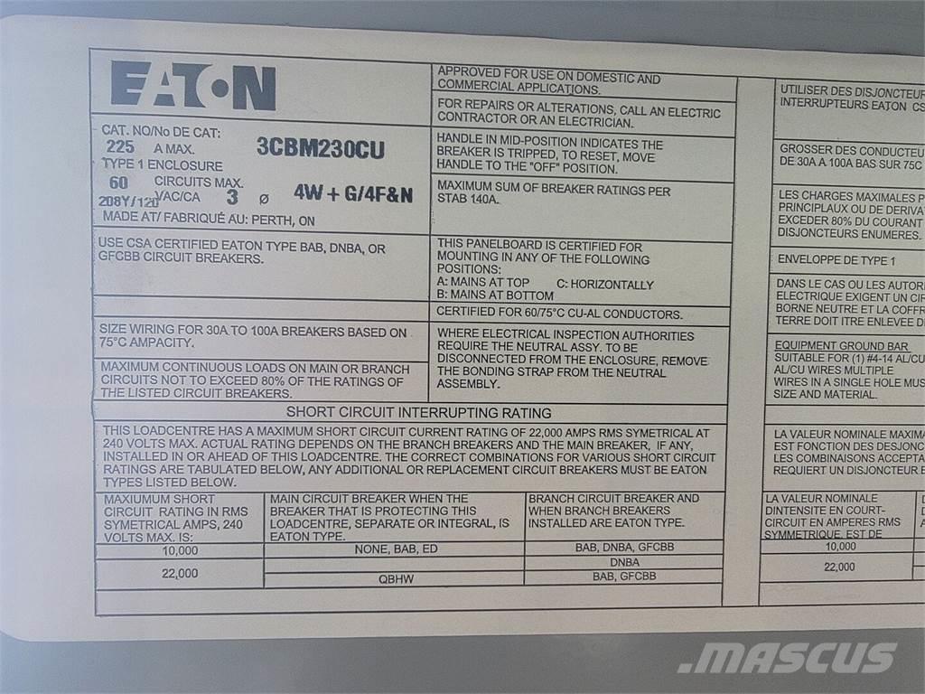 Eaton 3CBM230CU Muut koneet