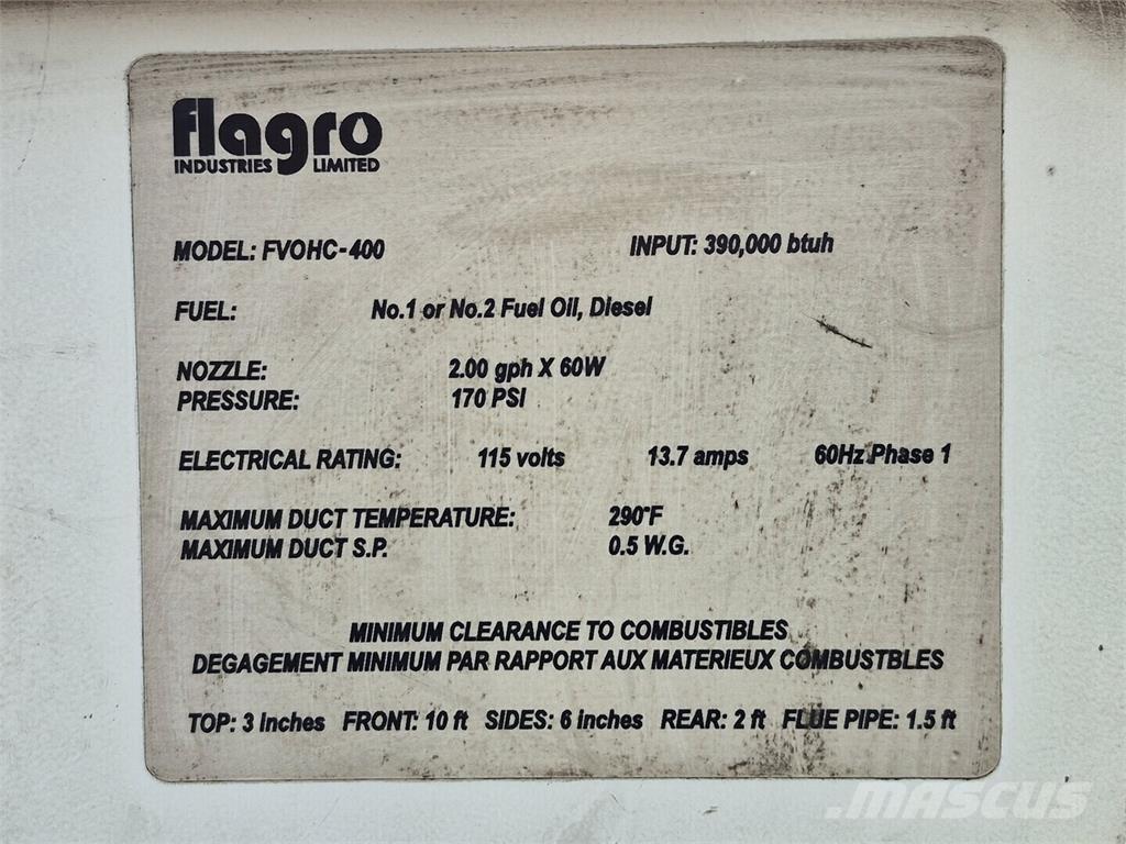 Flagro FVOHC-400 Lämmitys- ja sulatuslaitteet