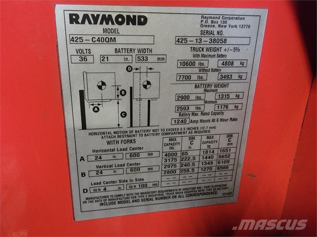 Raymond 425-C40QM Muut koneet