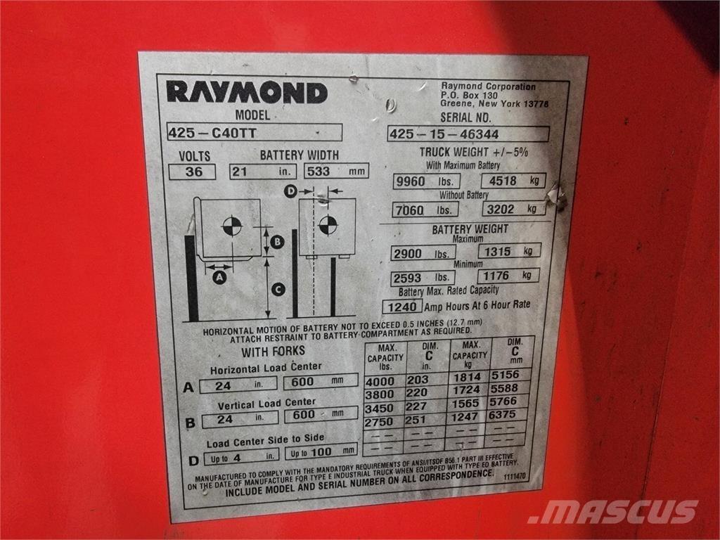 Raymond 425-C40TT Muut koneet