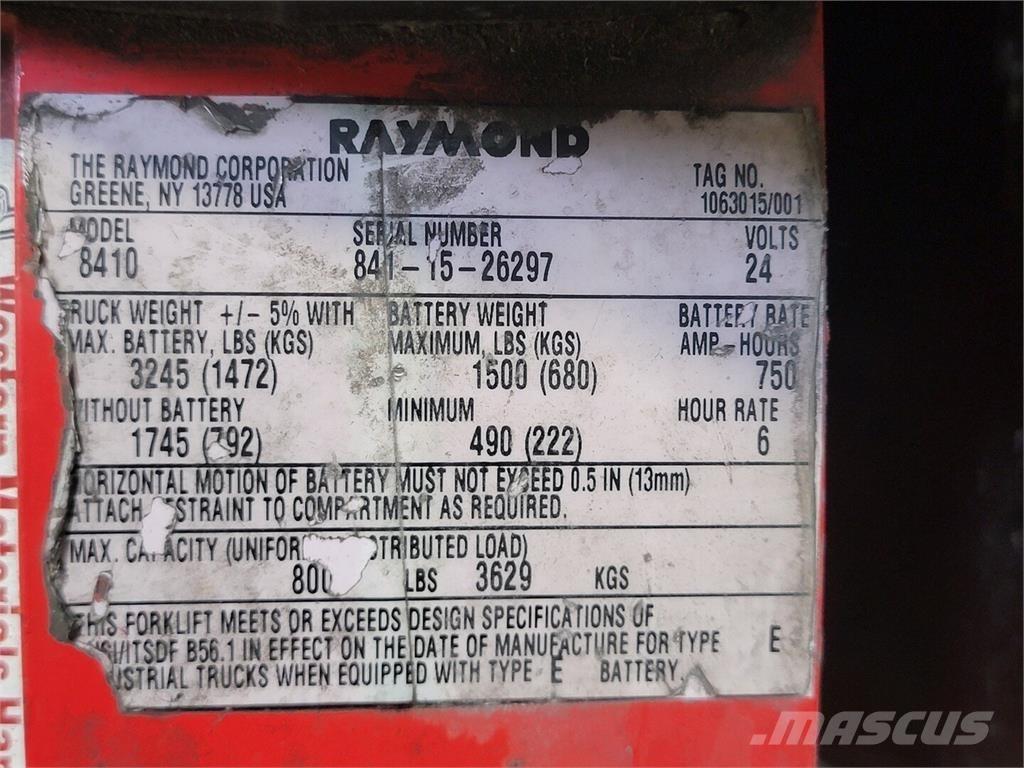Raymond 8410 Muut koneet