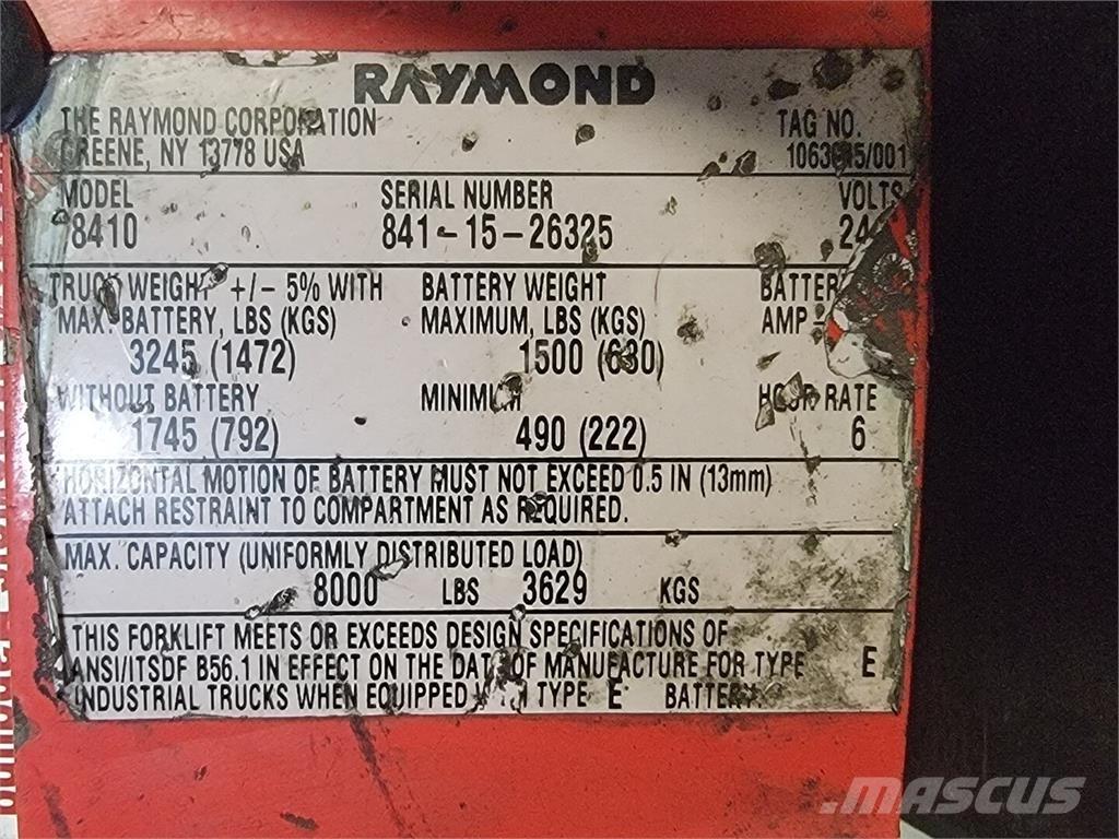 Raymond 8410 Muut koneet