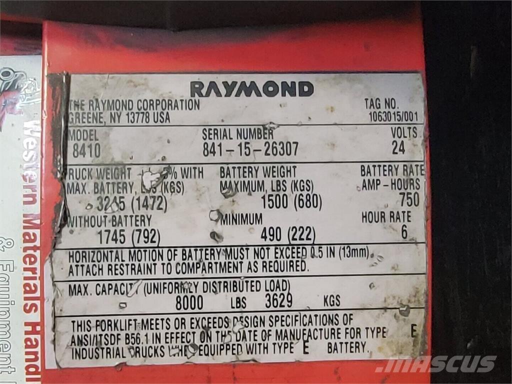 Raymond 8410 Muut koneet