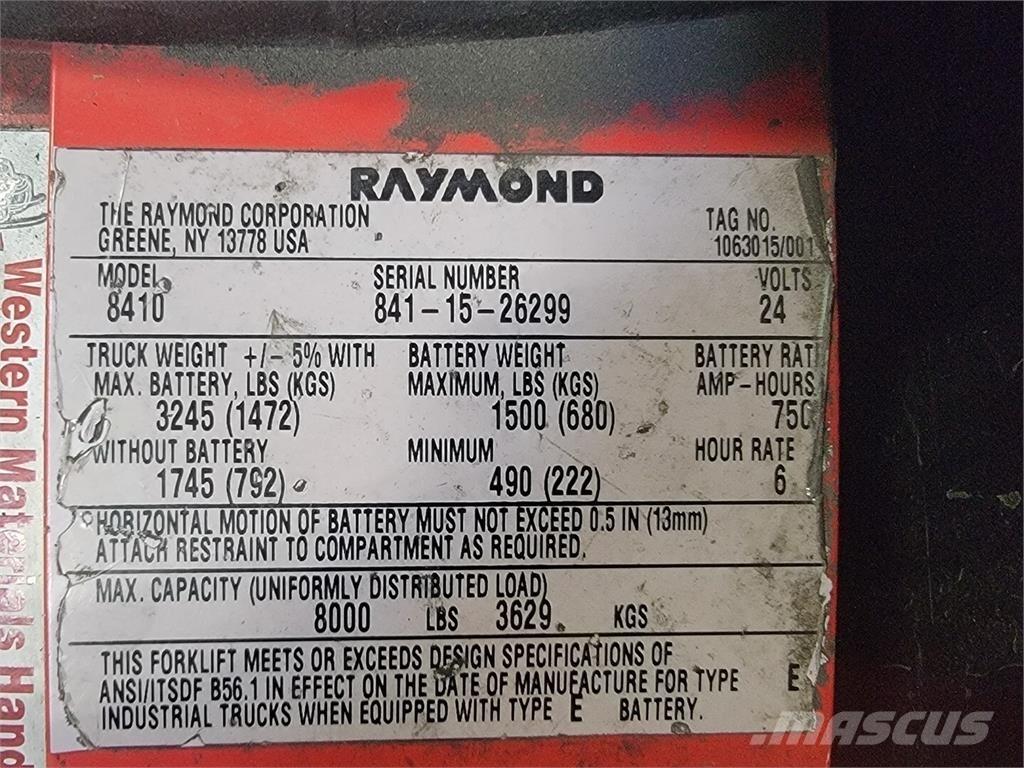 Raymond 8410 Muut koneet