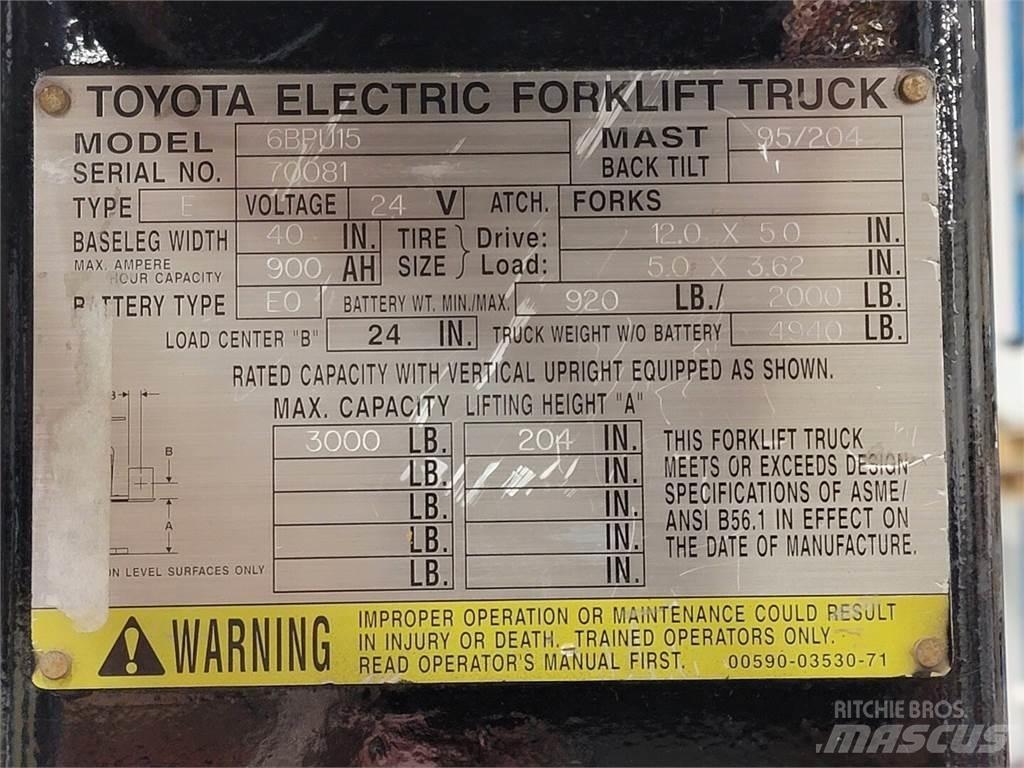 Toyota 6BPU15 Muut koneet