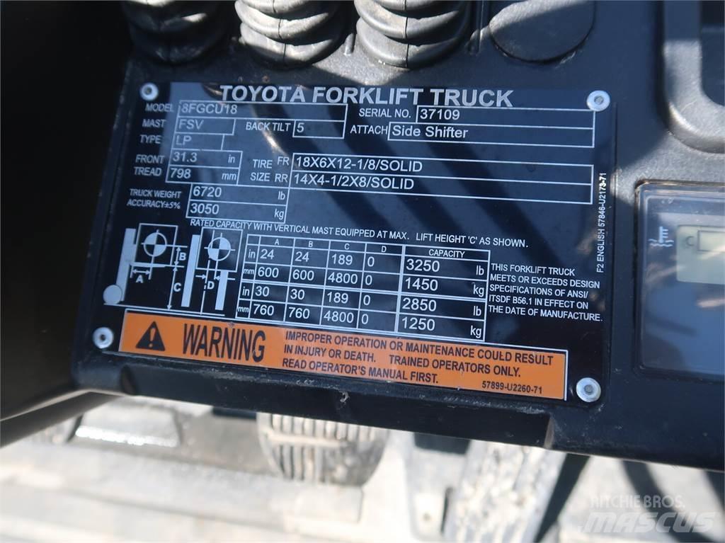 Toyota 8FGCU18 Muut koneet