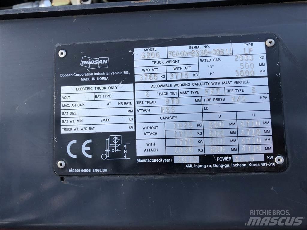 Doosan G20GX Muut haarukkatrukit