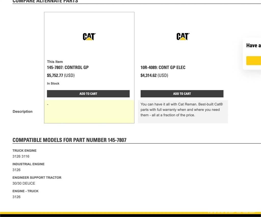 CAT 3126 Sähkö ja elektroniikka