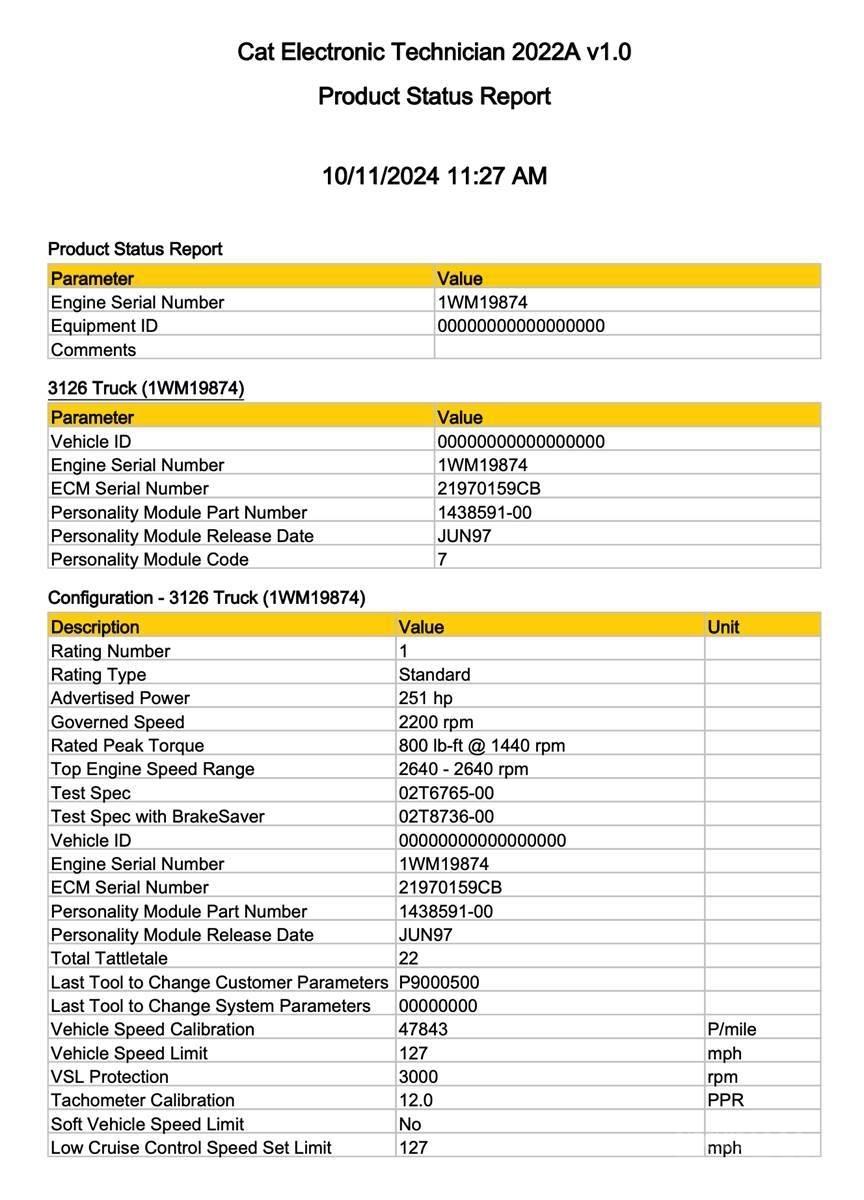 CAT 3126 Sähkö ja elektroniikka
