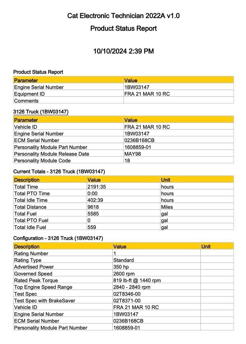 CAT 3126 Sähkö ja elektroniikka