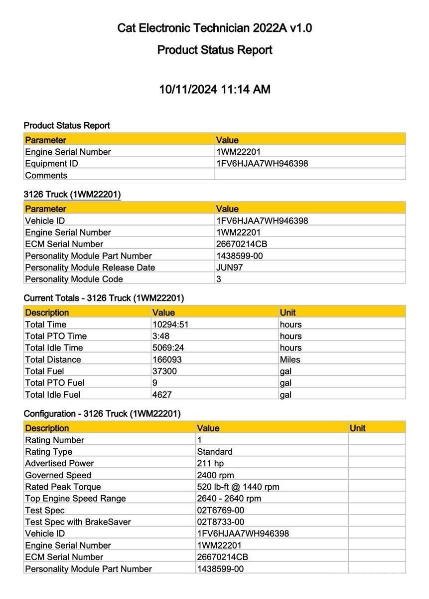 CAT 3126 Sähkö ja elektroniikka