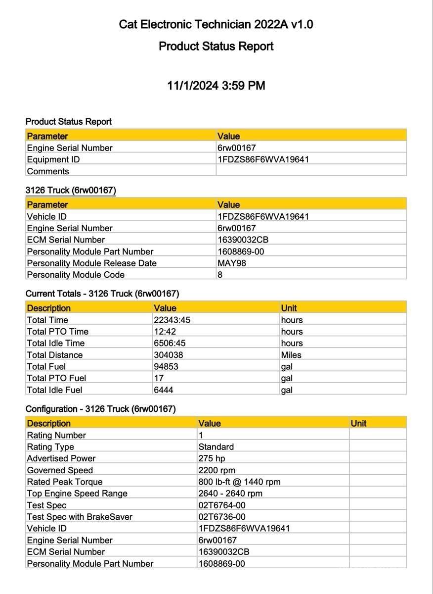 CAT 3126 Sähkö ja elektroniikka