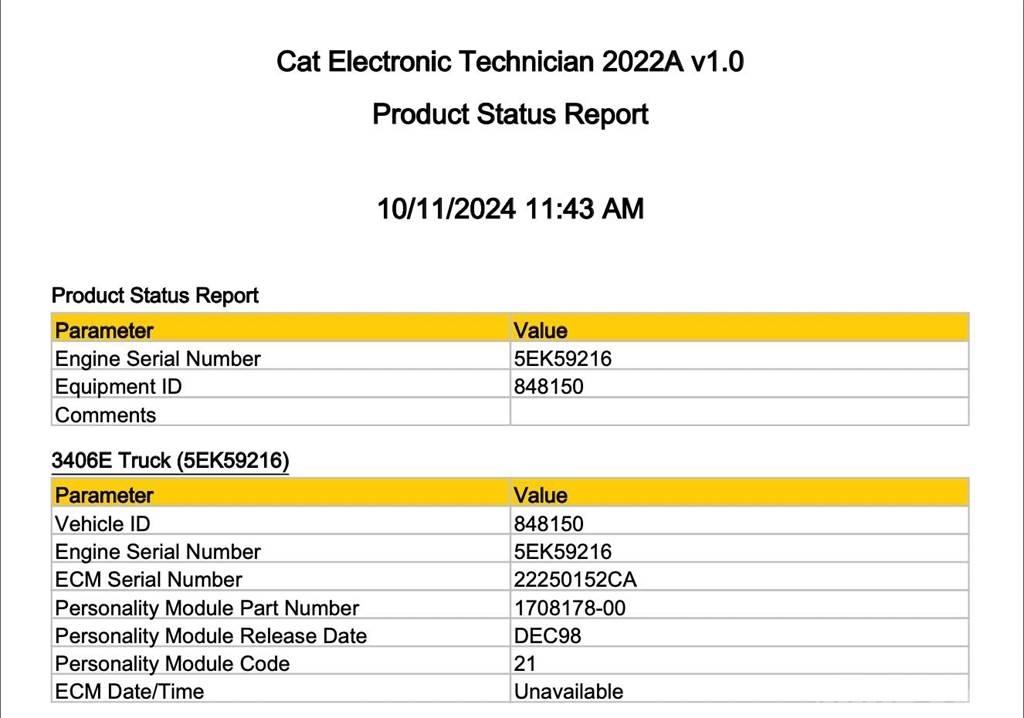 CAT 3406E Sähkö ja elektroniikka
