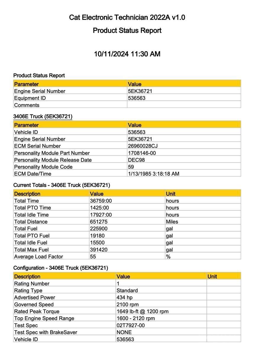 CAT 3406E Sähkö ja elektroniikka