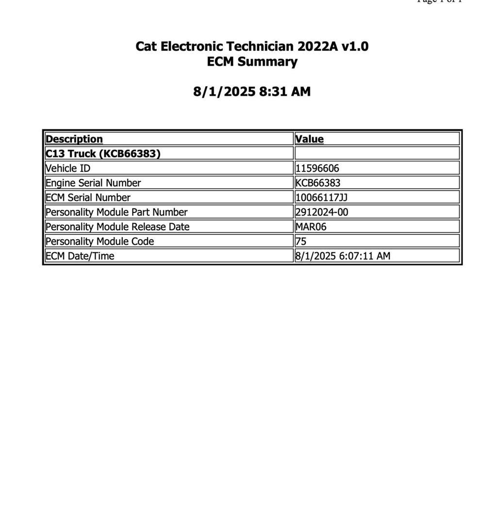 CAT C13 Sähkö ja elektroniikka