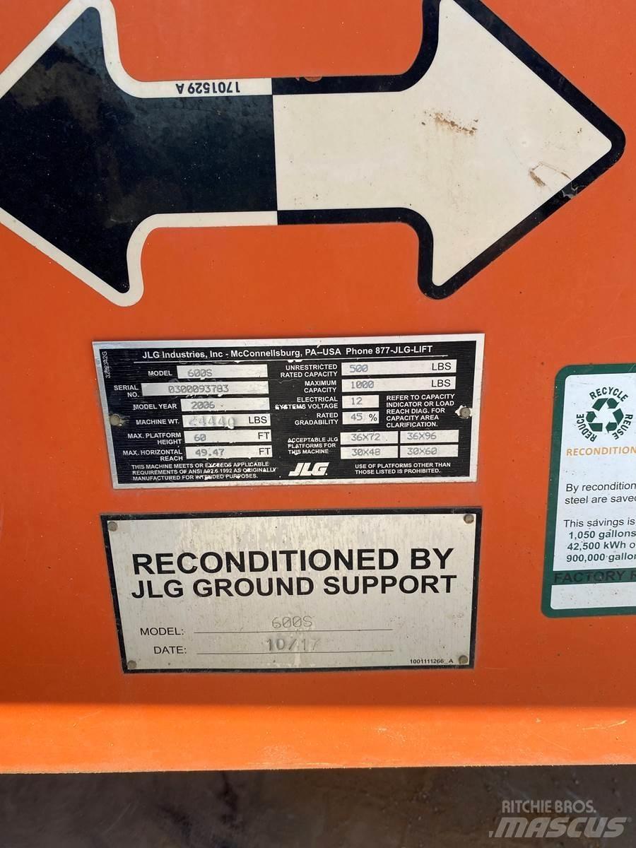 JLG 600S Teleskooppipuominostimet