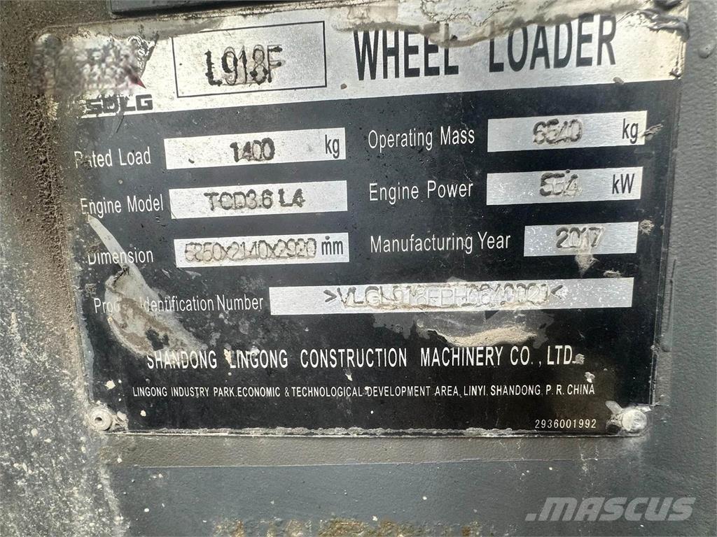 SDLG L918F Pyöräkuormaajat