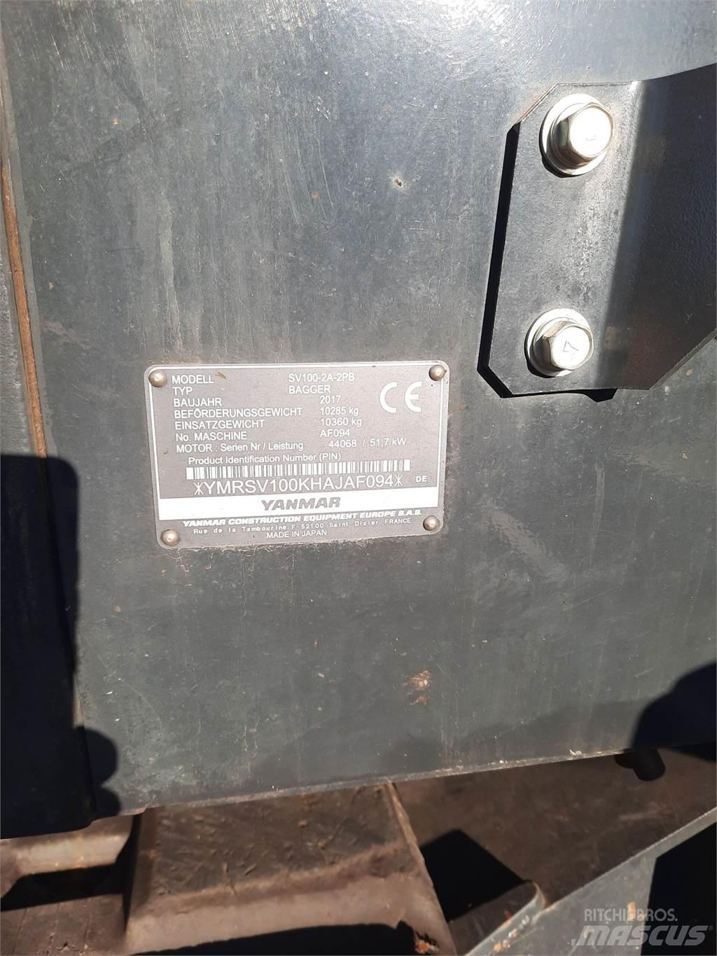 Yanmar SV 100-2PB Telakaivukoneet